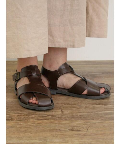 Samansa Mos2（サマンサ モスモス）の「クロスベルトサンダル（サンダル・レディース・ブラウン/ブラック・S/XL/L/M）」の2枚目の写真