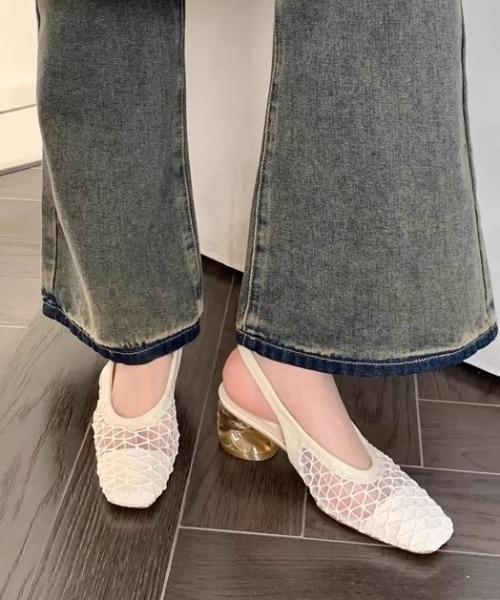 Sibra(シブラ)の「クリアヒールメッシュパンプス(パンプス・レディース・ブラック/ブラウン/ホワイト・S/M/L)」の14枚目の写真