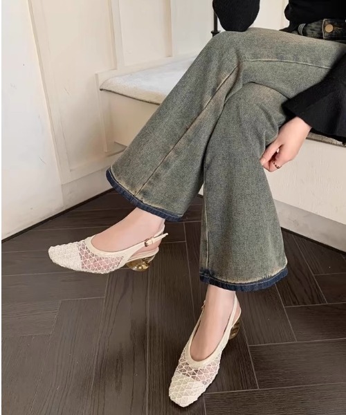 Sibra(シブラ)の「クリアヒールメッシュパンプス(パンプス・レディース・ブラック/ブラウン/ホワイト・S/M/L)」の5枚目の写真