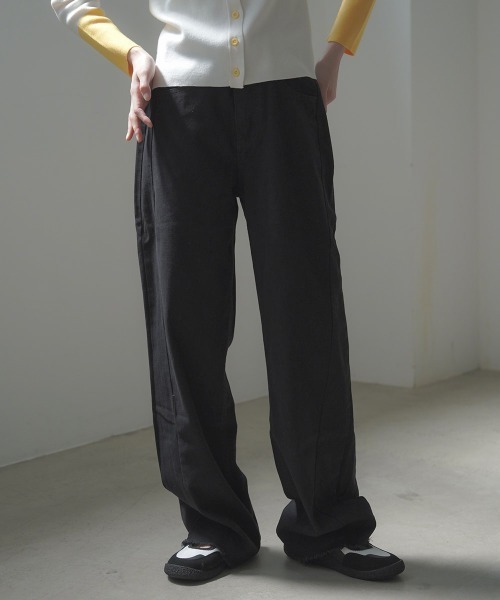 Clum(クルム)の「hem fringe design Full length curved denim pants / 裾フリンジデザインフルレングスカーブデニムパンツ(デニムパンツ・レディース・グレー/ブルー/ライトブルー/ブラック・FREE)」の5枚目の写真