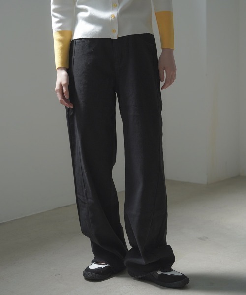 Clum(クルム)の「hem fringe design Full length curved denim pants / 裾フリンジデザインフルレングスカーブデニムパンツ(デニムパンツ・レディース・グレー/ブルー/ライトブルー/ブラック・FREE)」の6枚目の写真