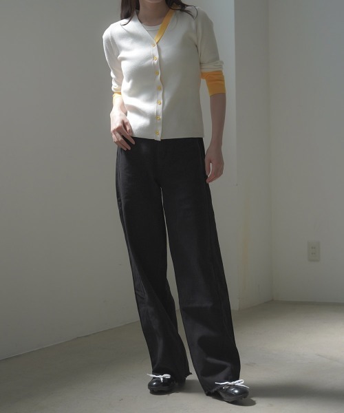 Clum(クルム)の「hem fringe design Full length curved denim pants / 裾フリンジデザインフルレングスカーブデニムパンツ(デニムパンツ・レディース・グレー/ブルー/ライトブルー/ブラック・FREE)」の10枚目の写真