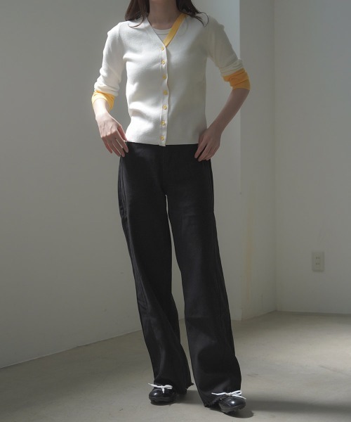 Clum(クルム)の「hem fringe design Full length curved denim pants / 裾フリンジデザインフルレングスカーブデニムパンツ(デニムパンツ・レディース・グレー/ブルー/ライトブルー/ブラック・FREE)」の11枚目の写真