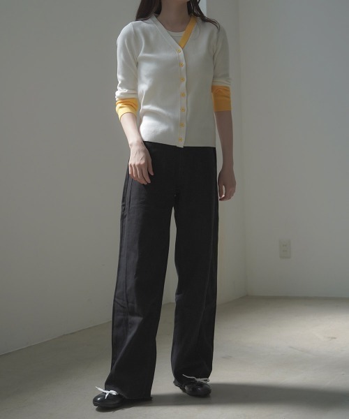 Clum(クルム)の「hem fringe design Full length curved denim pants / 裾フリンジデザインフルレングスカーブデニムパンツ(デニムパンツ・レディース・グレー/ブルー/ライトブルー/ブラック・FREE)」の12枚目の写真