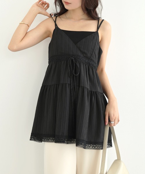 美品　　andmary リボン　キャミソール アンドマリー andmary Samantha ribbon tops キャミの通販 by