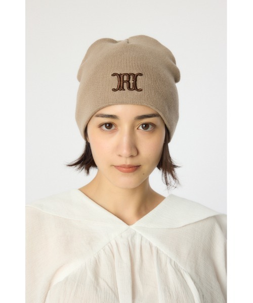 RODEO CROWNS WIDE BOWL（ロデオクラウンズワイドボウル）の「クラシックワンポイントロゴビーニー（ニットキャップ/ビーニー・レディース・ブラック/ベージュ/グレー・FREE）」の3枚目の写真