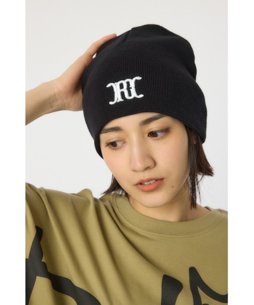 RODEO CROWNS WIDE BOWL（ロデオクラウンズワイドボウル）の「クラシックワンポイントロゴビーニー（ニットキャップ/ビーニー・レディース・ブラック/ベージュ/グレー・FREE）」の2枚目の写真