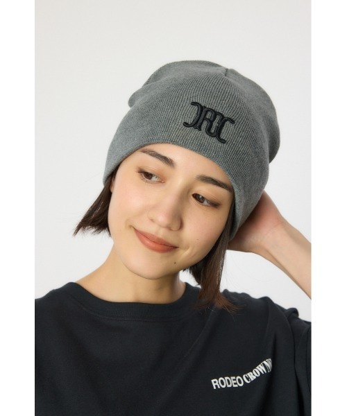 RODEO CROWNS WIDE BOWL（ロデオクラウンズワイドボウル）の「クラシックワンポイントロゴビーニー（ニットキャップ/ビーニー・レディース・ブラック/ベージュ/グレー・FREE）」の8枚目の写真