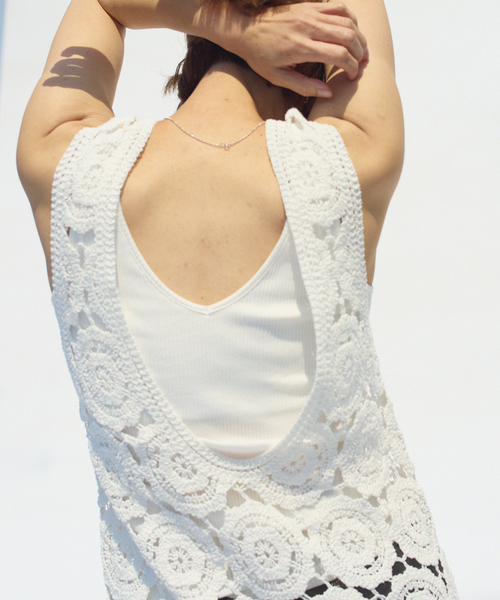 EMILY WEEK(エミリーウィーク)の「【EMILY WEEK × IENA】コットンシルク リブタンクトップ(その他アンダーウェア/インナー・レディース・ピンク/チャコールグレー/ホワイト・36/38)」の2枚目の写真