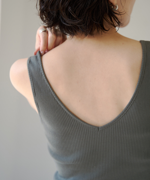 EMILY WEEK(エミリーウィーク)の「【EMILY WEEK × IENA】コットンシルク リブタンクトップ(その他アンダーウェア/インナー・レディース・ピンク/チャコールグレー/ホワイト・36/38)」の6枚目の写真