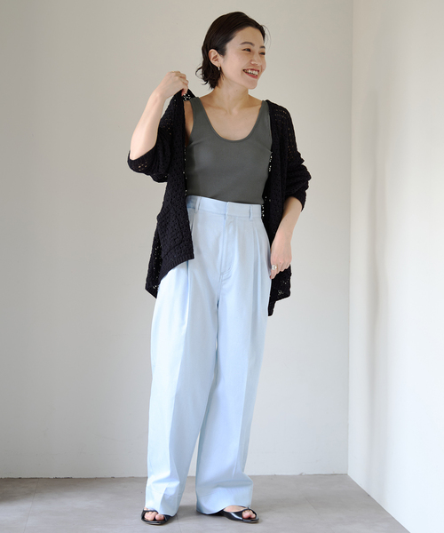 EMILY WEEK(エミリーウィーク)の「【EMILY WEEK × IENA】コットンシルク リブタンクトップ(その他アンダーウェア/インナー・レディース・ピンク/チャコールグレー/ホワイト・36/38)」の8枚目の写真