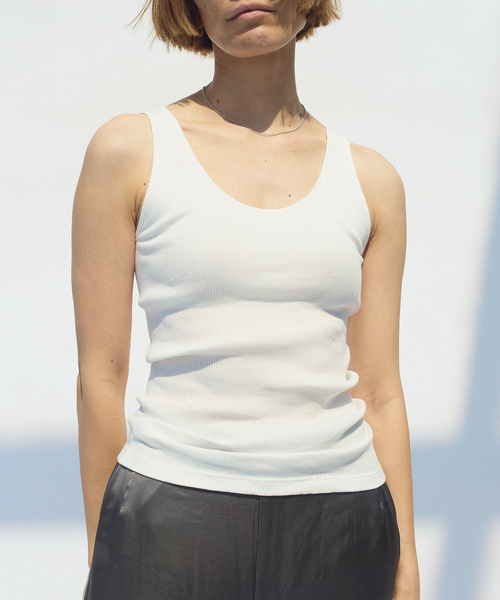 EMILY WEEK(エミリーウィーク)の「【EMILY WEEK × IENA】コットンシルク リブタンクトップ(その他アンダーウェア/インナー・レディース・ピンク/チャコールグレー/ホワイト・36/38)」の9枚目の写真