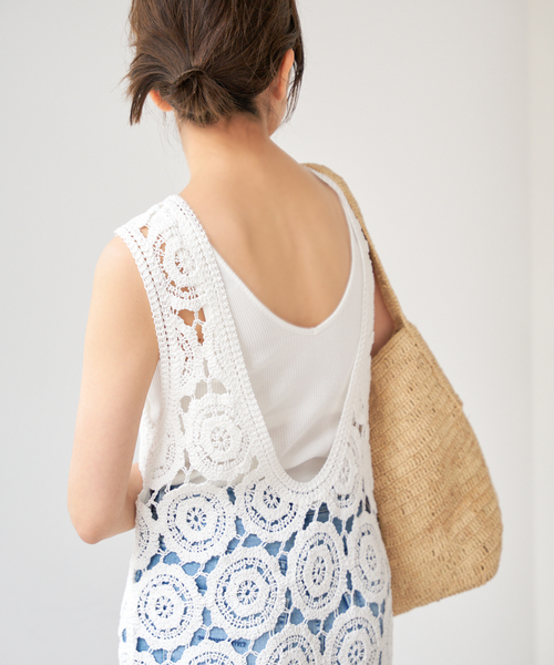 EMILY WEEK(エミリーウィーク)の「【EMILY WEEK × IENA】コットンシルク リブタンクトップ(その他アンダーウェア/インナー・レディース・ピンク/チャコールグレー/ホワイト・36/38)」の12枚目の写真