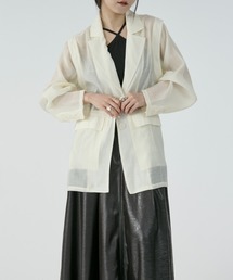 Ezick | Airy light ショルダータックシアージャケット(テーラードジャケット)