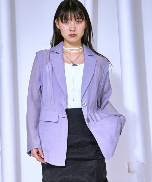 Airy light ショルダータックシアージャケット（テーラードジャケット
