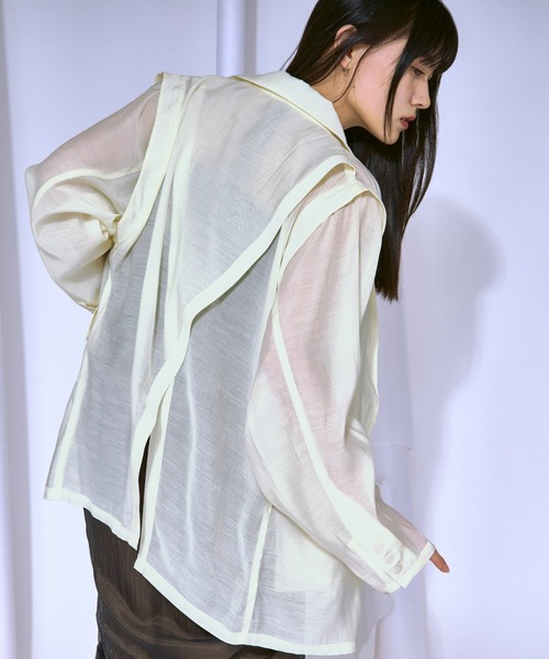 Airy light ショルダータックシアージャケット（テーラードジャケット