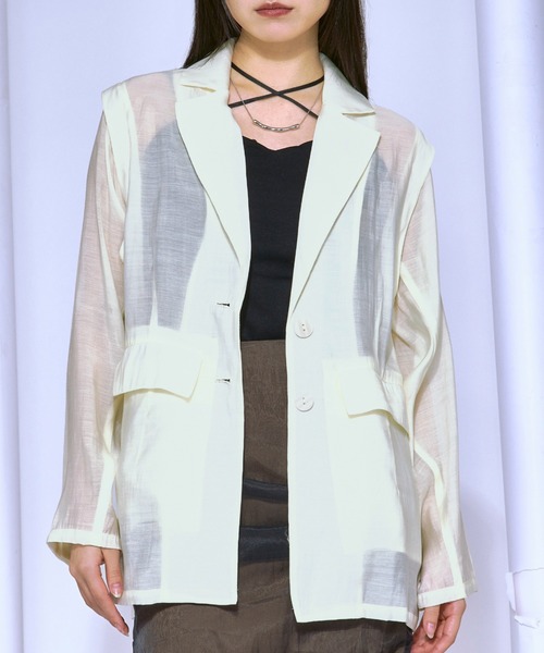 Airy light ショルダータックシアージャケット（テーラードジャケット