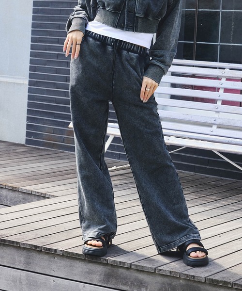 DURAS(デュラス)の「ヴィンテージ加工スウェットパンツ(スウェットパンツ・レディース・ブルー/ブラック/ベージュ・SMALL/MEDIUM)」の1枚目の写真