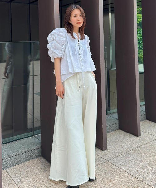 カーブパンツ ワイドパンツ スウェット 脚長【lsbtaw24-868