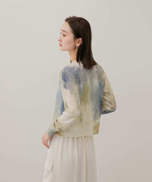 SENSE OF PLACE by URBAN RESEARCH（センスオブプレイスバイアーバンリサーチ）の「シアープリントクロップドカーディガン（カーディガン/ボレロ・レディース・ブルー系その他/ベージュ系その他・ONE）」の9枚目の写真