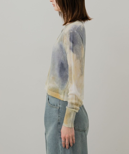 SENSE OF PLACE by URBAN RESEARCH（センスオブプレイスバイアーバンリサーチ）の「シアープリントクロップドカーディガン（カーディガン/ボレロ・レディース・ブルー系その他/ベージュ系その他・ONE）」の14枚目の写真