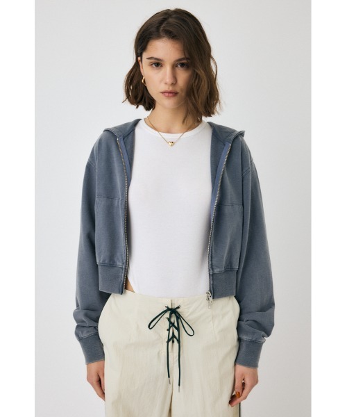 moussyジップアップパーカー MOUSSY | SHEER CARDBOARD ジップアップフーディ (スウェット