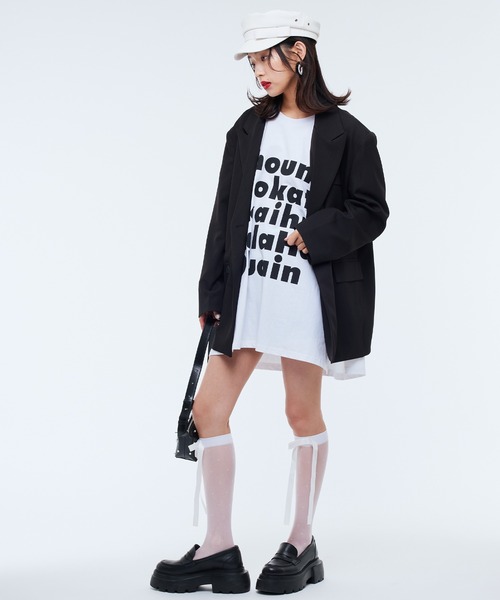 Narcissus(ナルシス)の「【Narcissus】ロゴアームフリルT(Tシャツ/カットソー・レディース・ホワイト/ブラック・FREE)」の16枚目の写真