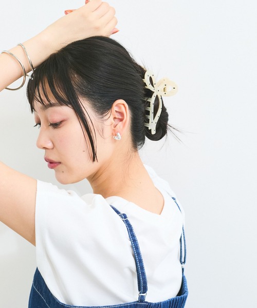 VIS（ビス）の「ドットリボンバンス（バレッタ/ヘアクリップ・レディース・ホワイト/ブラック・FREE）」の12枚目の写真