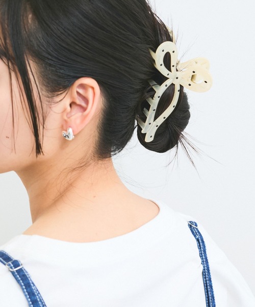 VIS（ビス）の「ドットリボンバンス（バレッタ/ヘアクリップ・レディース・ホワイト/ブラック・FREE）」の13枚目の写真