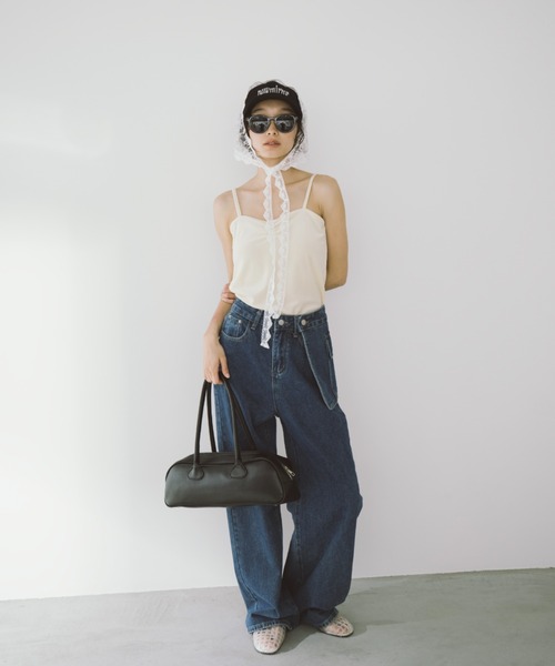 duei(デュイ)の「アシメサロン付ストレートデニム(デニムパンツ・レディース・ブルー/ライトブルー・FREE)」の11枚目の写真