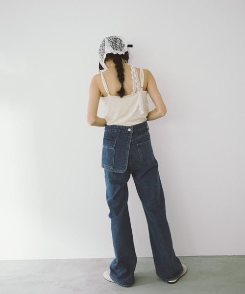 duei(デュイ)の「アシメサロン付ストレートデニム(デニムパンツ・レディース・ブルー/ライトブルー・FREE)」の13枚目の写真