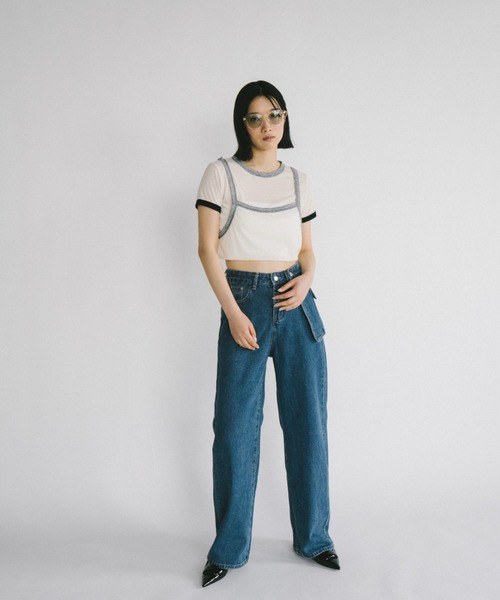 duei(デュイ)の「アシメサロン付ストレートデニム(デニムパンツ・レディース・ブルー/ライトブルー・FREE)」の16枚目の写真