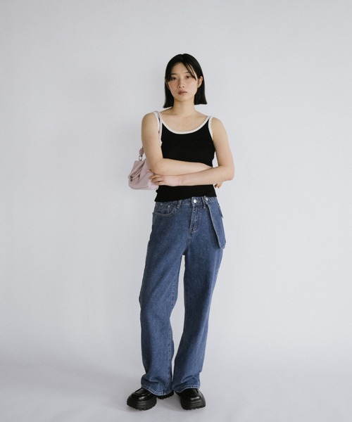 duei(デュイ)の「アシメサロン付ストレートデニム(デニムパンツ・レディース・ブルー/ライトブルー・FREE)」の20枚目の写真