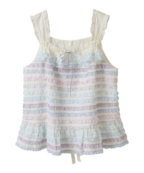 新品 ピンクハウス♥グラデーションピコフリルキャミ／キナリ系 ピンクハウス キャミソール ピコフリル ピンク系 かわいい