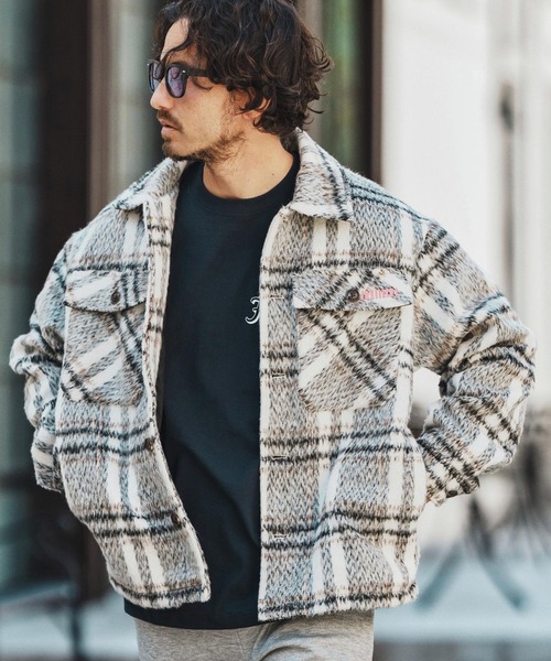 mj10792- Shaggy Check CPO Jacket シャギージャケット（その他