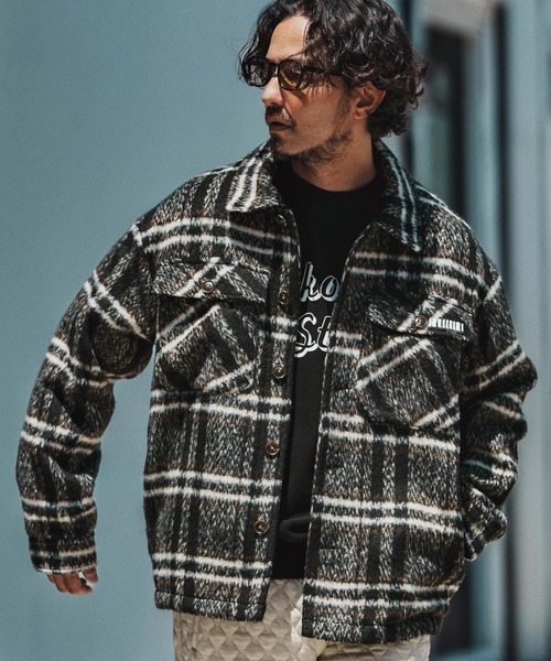 mj10792- Shaggy Check CPO Jacket シャギージャケット（その他