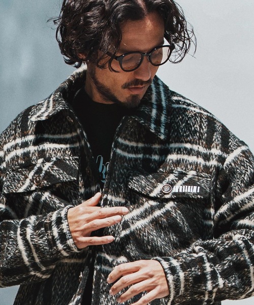 mj10792- Shaggy Check CPO Jacket シャギージャケット（その他