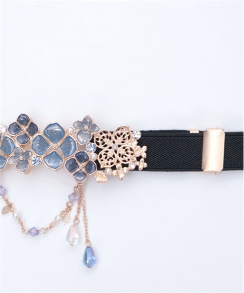 axes femme(アクシーズファム)の「紫陽花モチーフ細ゴムベルト(ベルト・レディース・シルバー/ゴールド・FREE)」の7枚目の写真