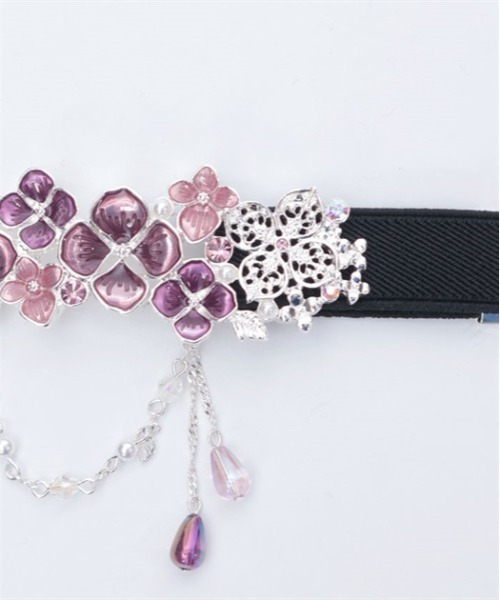 axes femme(アクシーズファム)の「紫陽花モチーフ細ゴムベルト(ベルト・レディース・シルバー/ゴールド・FREE)」の17枚目の写真