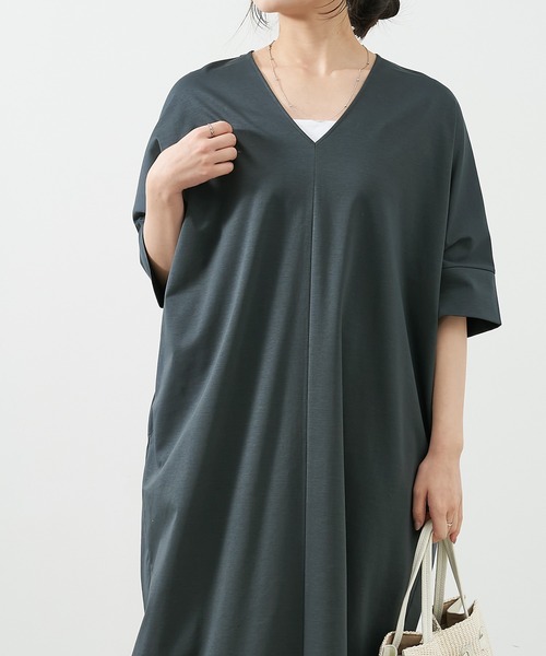 【美品】エムズセレクト　ピンク Vネック コクーンワンピース セール】Vネックコクーンワンピース（ワンピース）｜MICA&DEAL