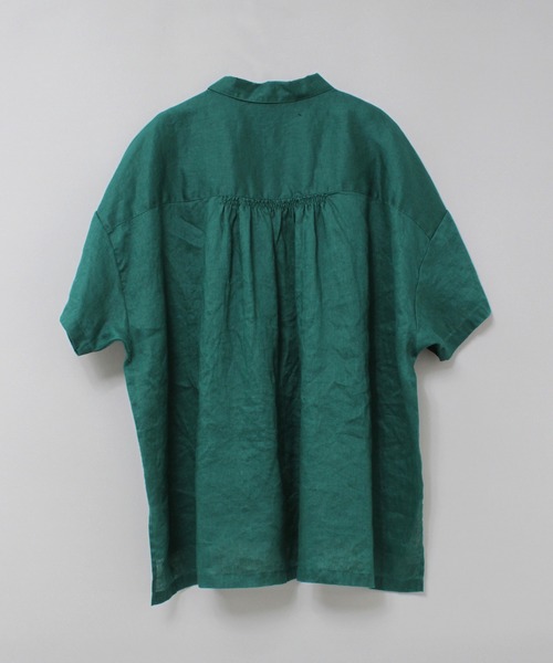 RNA-N（アールエヌエーエヌ）の「B2909 リネンスモールカラーシャーリングシャツ（シャツ/ブラウス・レディース・グリーン/ブラック/オフホワイト・FREE）」の8枚目の写真