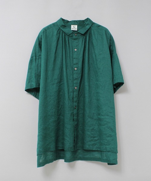 RNA-N（アールエヌエーエヌ）の「B2909 リネンスモールカラーシャーリングシャツ（シャツ/ブラウス・レディース・グリーン/ブラック/オフホワイト・FREE）」の7枚目の写真