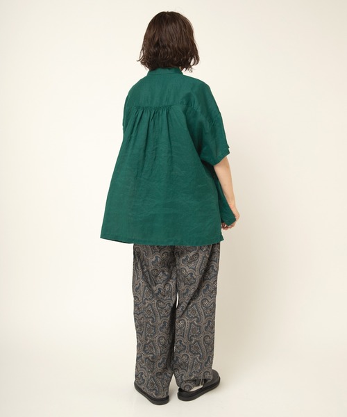 RNA-N（アールエヌエーエヌ）の「B2909 リネンスモールカラーシャーリングシャツ（シャツ/ブラウス・レディース・グリーン/ブラック/オフホワイト・FREE）」の11枚目の写真