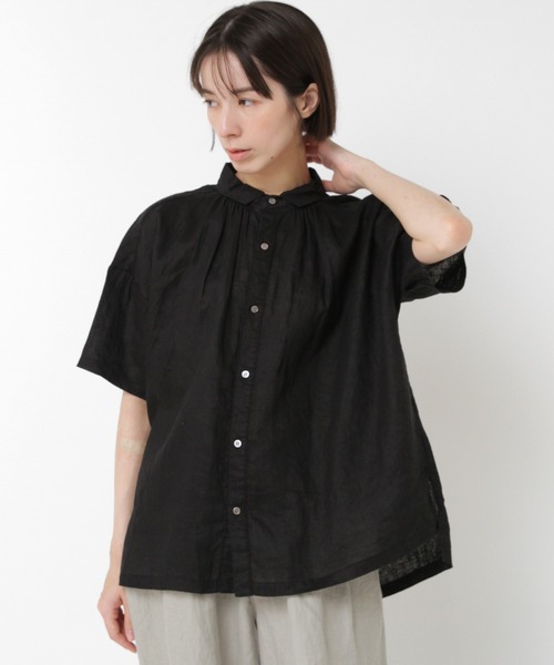 RNA-N(アールエヌエーエヌ)の「B2909 リネンスモールカラーシャーリングシャツ(シャツ/ブラウス・レディース・グリーン/ブラック/オフホワイト・FREE)」の19枚目の写真