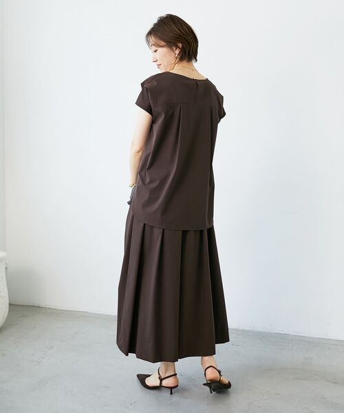 le.coeur blanc（ルクールブラン）の「ナイロンストレッチタックギャザースカート（スカート・レディース・ブラウン/グリーン/ベージュ・36/38）」の19枚目の写真