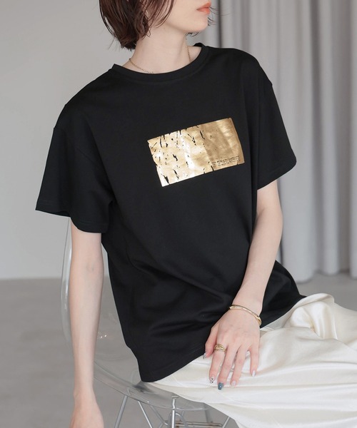 セール】箔プリントTシャツ（Tシャツ/カットソー）｜each