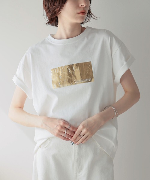 セール】箔プリントTシャツ（Tシャツ/カットソー）｜each