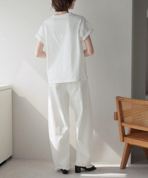 each（イーチ）の「箔プリントTシャツ（Tシャツ/カットソー・レディース・ホワイト×シルバー/ブラック/ホワイト/ブラック×シルバー・FREE）」の13枚目の写真