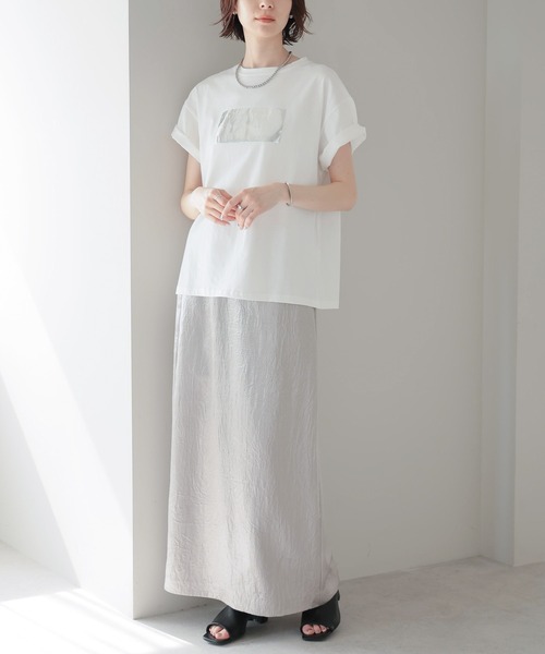each（イーチ）の「箔プリントTシャツ（Tシャツ/カットソー・レディース・ホワイト×シルバー/ブラック/ホワイト/ブラック×シルバー・FREE）」の18枚目の写真