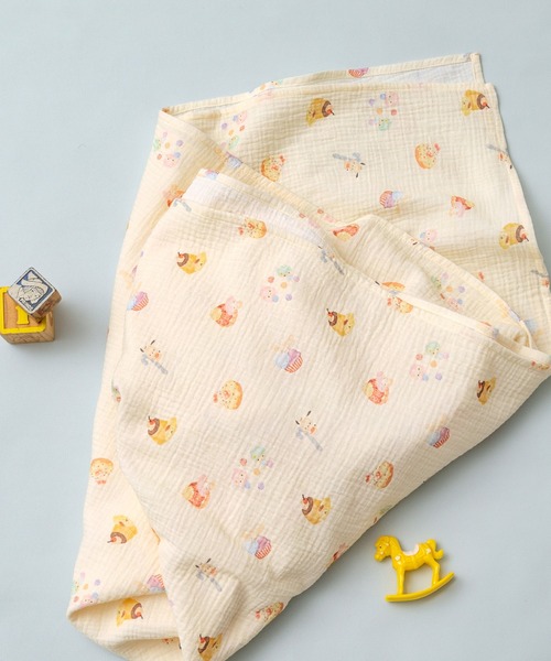 panpantutu（パンパンチュチュ）の「ガーゼおくるみ3点セット【サンリオキャラクターズ/シナモロール】（おくるみ・キッズ・ベージュ/ライトブルー・FREE）」の7枚目の写真